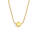 Gold stainless steel snake chain necklace featuring a sliding letter F pendant - Letter F