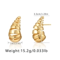 Detailed view of gold woven teardrop earrings with dimensions 3.3cm height and 1.66cm width - Spiral Taper Style (KE1090) / Gold