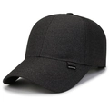 Men's dark gray textured baseball cap with sportive label for casual outdoor wear - Adjustable / Gray