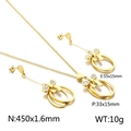 Parure en acier inoxydable doré avec pendentifs nœuds évidés et cristaux pour femme - Or (KS117911-KSP)