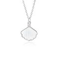 Elegante collana in argento sterling S925 con ciondolo a conchiglia in madreperla - Stile Conchiglia (FDXZ-244) / Oro Bianco