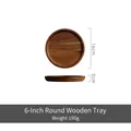 6 inch round acacia wood tray with 16cm diameter and natural wood grain finish - 6 Inch