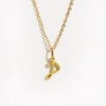 Elegant gold-plated stainless steel necklace featuring a letter P pendant with a tiny heart - Gold - Letter P