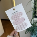 Set van drie schattige haarspelden met roze ruitjes, hartjes en strepen met golvende rand - Roze Set