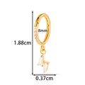Titanium hoop earring in gold finish with clear zircon rectangles and 8mm ring size - Geometric Pendant Style (T2547-6# Gold)