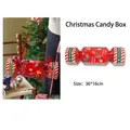 Christmas candy gift box packaging with red holiday pattern and Merry Christmas text - 5 Pcs/Pack / Candy Shape Red Wrapping