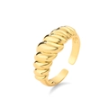 Detailed view of the gold-plated croissant ring with a polished adjustable open band - Gold Style 4
