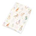 Bamboo cotton muslin swaddle blanket with Peter Rabbit illustrations in white - Rabbit Paradise