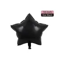 Matte black star-shaped aluminum foil balloon in 10-inch size for party decoration - 10-inch Star Black