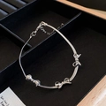 Bracciale a catena serpente d'argento con fiocchi e chiusura a moschettone regolabile - Bracciale a Fiocco