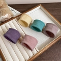 Set of five wide fabric scrunchies in purple, pink, yellow, green, and brown tones - 2# Morandi Color System