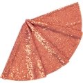 Elegant rose gold sequin pleated Christmas tree skirt for holiday home decorations - 38cm / Rose Gold