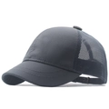 Dunkelgraue, schnelltrocknende Mesh-Baseballkappe mit atmungsaktivem Netz und Metallschnalle - Dunkelgrau