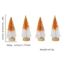 Set of four mini 10.5cm orange gradient sisal Christmas trees with round wooden bases - Set of 4 / Yellow White Gradient