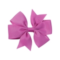 Handmade rose red ribbed ribbon swallowtail bow hair clip for babies and children - Rose Red