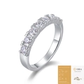 Elegant vervaardigde S925 sterling zilveren ring met 7 moissaniet stenen en GRA-certificaat - US 9 / Zilver/Moissaniet 10pt*7st(Met GRA Certificaat)
