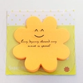 Yellow flower shaped sticky notes featuring a smiley face and motivational English quote - Sunflower