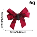 Fermaglio per capelli Halloween con fiocco di raso rosso e ragno nero, 12x10 cm - Rosso (Z3-47)