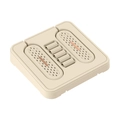 Elektrischer Schuhtrockner in Beige mit Massagerollen und roségoldenen Metallakzenten - UFO 2-in-1 Stil