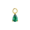 Birnenförmiger smaragdgrüner Edelsteinanhänger mit Goldring für DIY-Schmuck - A0003-Birne Grün / Gold