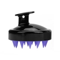 Cepillo masajeador de silicona para cuero cabelludo en negro y violeta ergonómico - Negro + Púrpura
