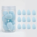 Set di 12 spugnette trucco azzurre a goccia con contenitore trasparente incluso - Blu / Confezione da 12 Pezzi