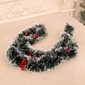 Ghirlanda di Natale con fiocchi rossi e punte innevate per decorazioni festive - Ghirlanda Stile Fiocco 1.8M [Incl. 6 Fiocchi]