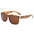 Classic tortoise shell square frame sports sunglasses with dark brown lenses for outdoor - Tortoiseshell Frame Tea Lens