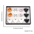 Set di 11 anelli di Halloween in resina con fantasmi e zucche in scatola nera - Taglia unica / Set di anelli di Halloween