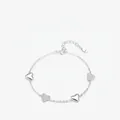 Elegantes S925 Sterling Silber Herz Armband mit funkelnden Zirkonia und Spiegelanhängern - 925er Silber / 925 Sterlingsilber