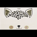 Adesivo per viso gioiello in acrilico con motivo leopardato oro per trucco party - FG330 Adesivo Maschera per Occhi Leopardo Oro