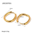 Boucles d'oreilles ovales en acier titane plaqué or 18 carats avec dimensions - Ovale / Or