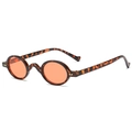 Steampunk round sunglasses featuring tortoise frames and orange lenses from a side view - Tortoiseshell Frame Orange Lens