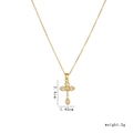 Gold stainless steel cross necklace with cubic zirconia, 2.4cm pendant on a delicate chain - Gold White Zircon Cross (1517)