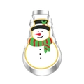 Detail view of snowman-shaped stainless steel cookie cutter with festive colorful illustration - Snowman 7099