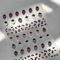 Pegatinas de uñas de fresa y leopardo M-975 para diseño de manicura DIY rosa - Estilo Con Relieve De Fresa Y Leopardo (M-975) / Hoja Individual (Con Efecto Gelatina)