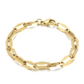 Pulsera de cadena geométrica dorada en acero inoxidable con diseño de eslabones hexagonales - 7mm de Ancho / Dorado