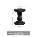 Matte black glass Roman column candle holder, medium size 11cm height for table decor - Matte Black Medium