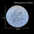 Translucent honey flower silicone mold for DIY crafts with 4.3cm diameter sizing details - Bee Flower-Mirror Surface