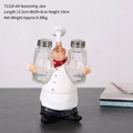 European chef figurine seasoning bottle holder set with glass jars for kitchen decor - Condiment Bottle Chef