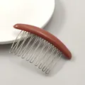 Minimalistischer ziegelroter Haarkamm mit silbernen Metallzähnen für tägliches Haarstyling - Orange