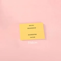Bright yellow cardstock display card for jewelry with handmade text on pink background - 100H Yellow Card (8*6)