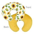 U-förmiger Stillkissenbezug mit Sonnenblumenmuster und gelber Samtrückseite - Sonnenblume