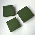 Dark green square paper jewelry gift boxes shown from three angles in a minimalist style - Green Top-Bottom Lid Box