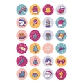 24 Christmas advent calendar stickers with colorful holiday icons and countdown numbers - 13 Christmas Carols