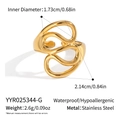 Spécifications de taille détaillées pour bague minimaliste en acier plaqué or 18 carats - Réglable / Style d'empilage creux irrégulier doré (YYR025344-G)