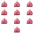 Macro view of 10pcs pink glitter cloud pendants with heart motifs and be my lover text - Style 10-Heart Cake