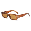 Trendy cat eye sunglasses with amber translucent plastic frames and brown lenses - Brown