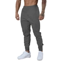 Pantalones de chándal grises ajustados para hombre con puños acanalados y corte cónico - S / Bottoms / Gris oscuro