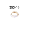 Orecchino a cerchio minimalista in smalto bianco con finitura oro e cristallo - Pezzo Singolo / Bianco (1#)